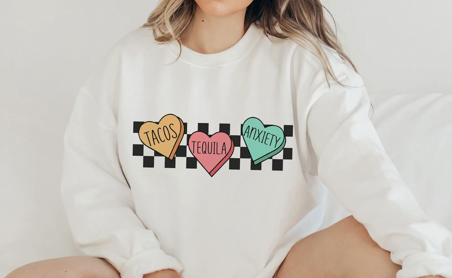 Tacos Tequila & Anxiety Crewneck