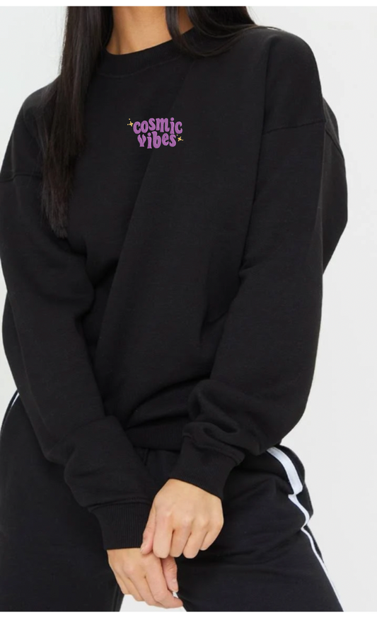 Cosmic Vibes Embroidery Crewneck