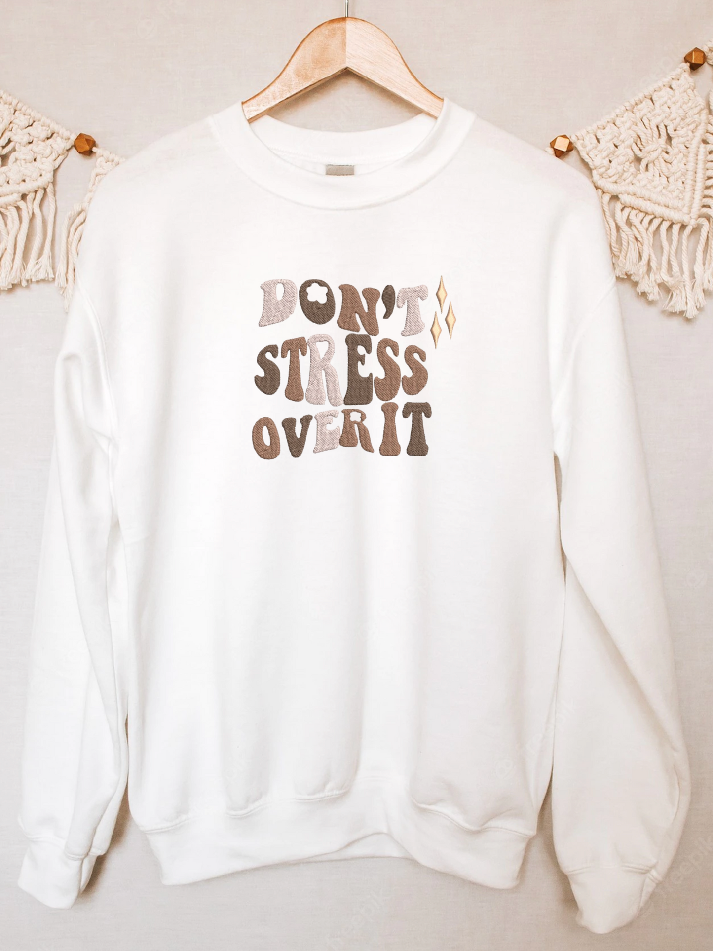 Don't Stress Over IT Embroidered Crewneck